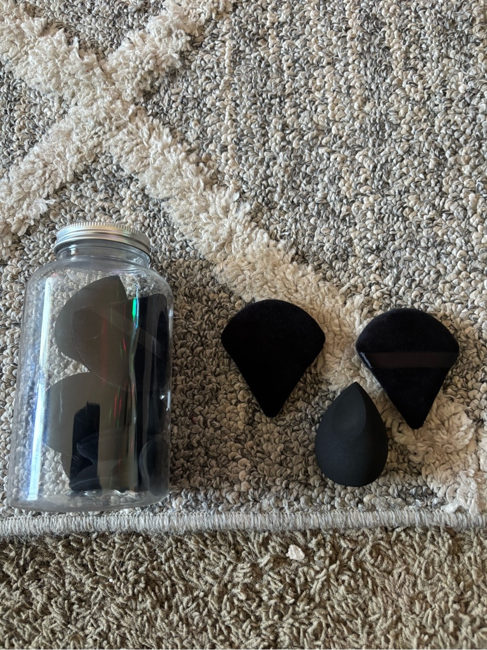 Black Makeup Sponge and Precision Applicator Set - Unbranded